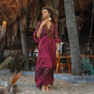 Embrace Old-World Charm with the Lunette Lace-Trimmed Dress - Your Must-Have for Engagements, Resort Retreats, and Unforgettable Vacations