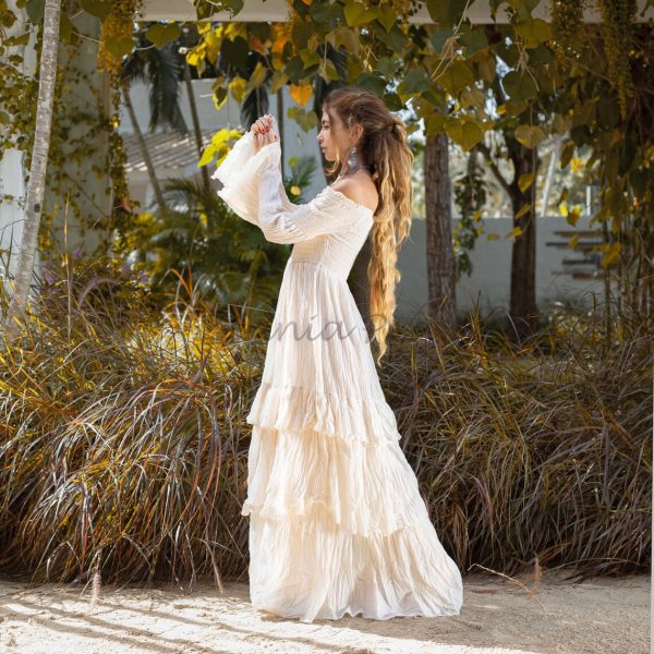 Celestial Romance: Lucia Off-Shoulder Boho Wedding Dress - An Exquisite Journey of Romance and Self-Expression - Inclusive Design for All