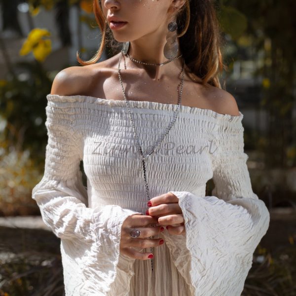 Celestial Romance: Lucia Off-Shoulder Boho Wedding Dress - An Exquisite Journey of Romance and Self-Expression - Inclusive Design for All - Image 3