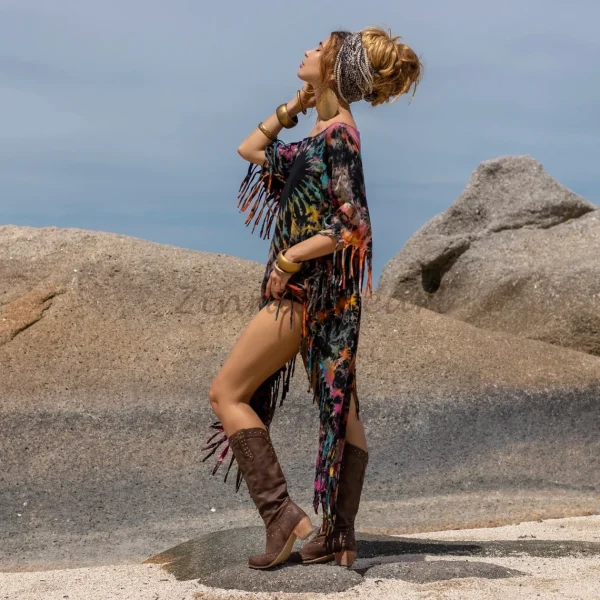 Indulge Your Inner Free-Spirit with Zinnia Pearl's Handmade Tie Dye Dress- Arlo A Bold and Beautiful Way to Express Your Authentic Self - Image 3