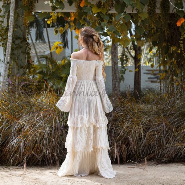 Celestial Romance: Lucia Off-Shoulder Boho Wedding Dress - An Exquisite Journey of Romance and Self-Expression - Inclusive Design for All