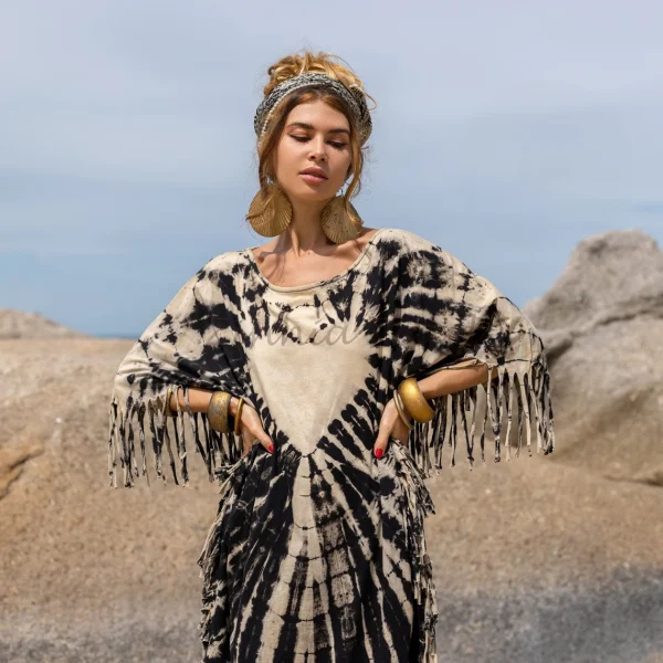 Indulge Your Inner Free-Spirit with Zinnia Pearl's Handmade Tie Dye Dress- Arlo A Bold and Beautiful Way to Express Your Authentic Self - Image 2