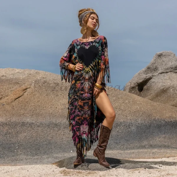 Indulge Your Inner Free-Spirit with Zinnia Pearl's Handmade Tie Dye Dress- Arlo A Bold and Beautiful Way to Express Your Authentic Self