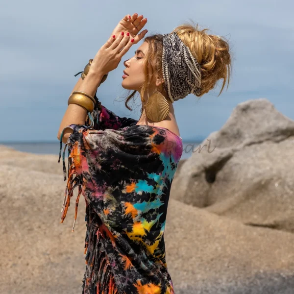 Indulge Your Inner Free-Spirit with Zinnia Pearl's Handmade Tie Dye Dress- Arlo A Bold and Beautiful Way to Express Your Authentic Self - Image 2