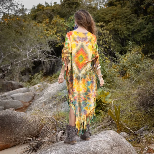 Celebrate Authenticity with the Enchanted Earth Arlo Poncho: A True Art Piece, Lovingly Hand-Tiedye to Amplify Your True Expression