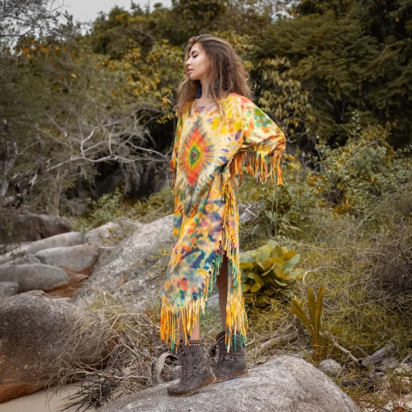 Celebrate Authenticity with the Enchanted Earth Arlo Poncho: A True Art Piece, Lovingly Hand-Tiedye to Amplify Your True Expression - Image 3