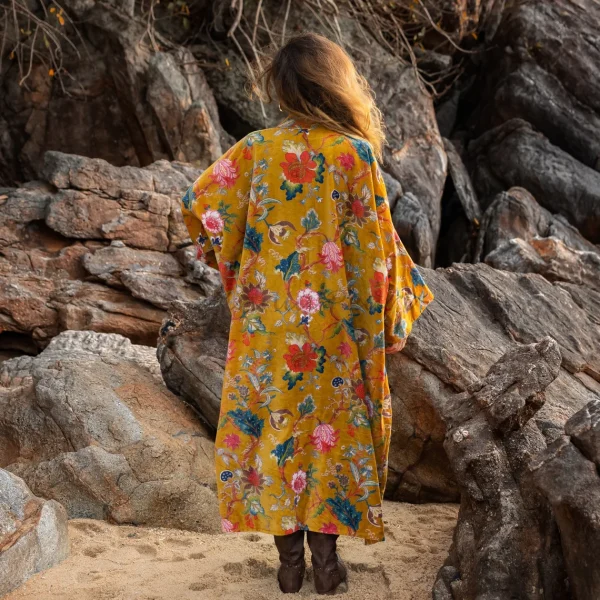 Mai Velvet Kimono - True Elegance: Handmade Lux for the Free-Spirited Soul – Unleash Your Boho-Chic Style at Zinnia Pearl - Inclusive Sizing - Image 3