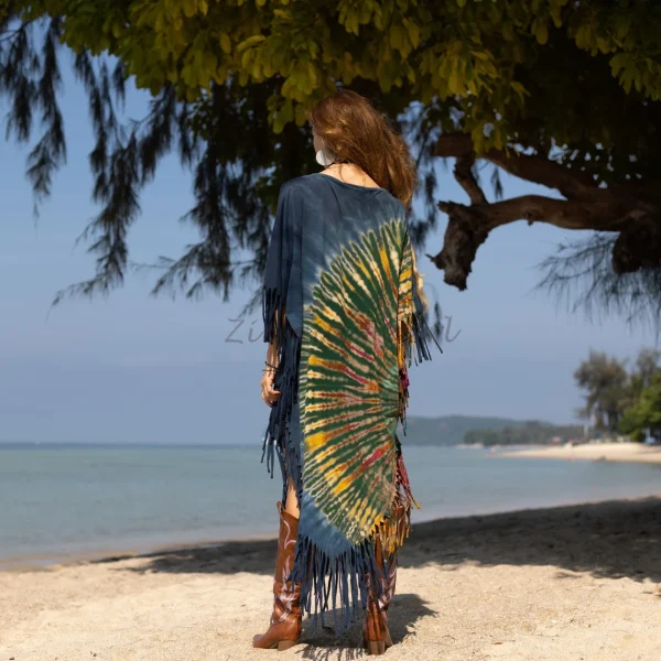 Celebrate Authenticity with the Enchanted Earth Arlo Poncho: A True Art Piece, Lovingly Hand-Tiedye to Amplify Your True Expression - Image 3