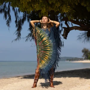 Celebrate Authenticity with the Enchanted Earth Arlo Poncho: A True Art Piece, Lovingly Hand-Tiedye to Amplify Your True Expression