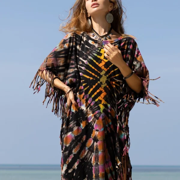 Celebrate Authenticity with the Enchanted Earth Arlo Poncho: A True Art Piece, Lovingly Hand-Tiedye to Amplify Your True Expression