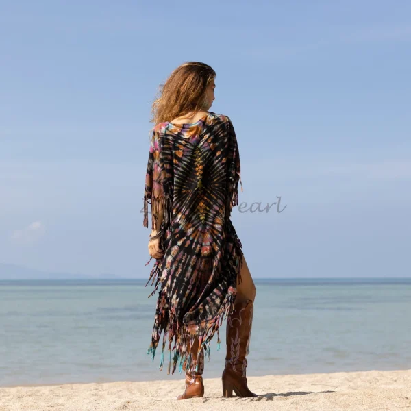 Celebrate Authenticity with the Enchanted Earth Arlo Poncho: A True Art Piece, Lovingly Hand-Tiedye to Amplify Your True Expression - Image 2