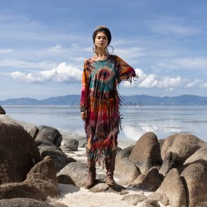 Celebrate Authenticity with the Enchanted Earth Arlo Poncho: A True Art Piece, Lovingly Hand-Tiedye to Amplify Your True Expression