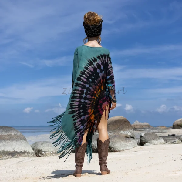 Enchanted Earth - Arlo: Vintage Inspired Tiedye Poncho for Your True Expression - Inclusive Sizing for Every Free Spirit - Handmade with Luv