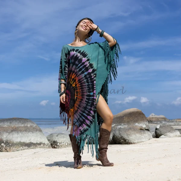 Enchanted Earth - Arlo: Vintage Inspired Tiedye Poncho for Your True Expression - Inclusive Sizing for Every Free Spirit - Handmade with Luv