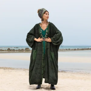 Veda - Ethereal Splendor - Handcrafted Plus Size Patchwork Kimono Duster - A Vintage-inspired Masterpiece"