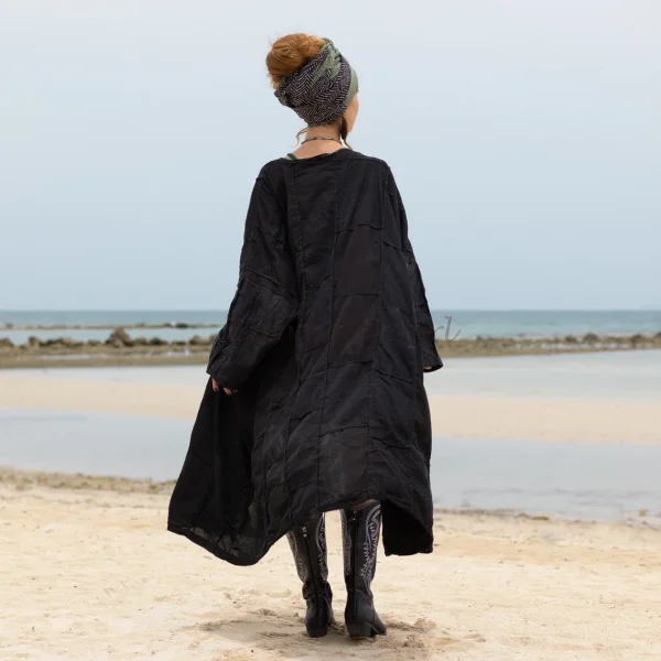 Veda - Ethereal Splendor - Handcrafted Plus Size Patchwork Kimono Duster - A Vintage-inspired Masterpiece