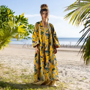 Mai Velvet Kimono - True Elegance: Handmade Lux for the Free-Spirited Soul – Unleash Your Boho-Chic Style at Zinnia Pearl - Inclusive Sizing