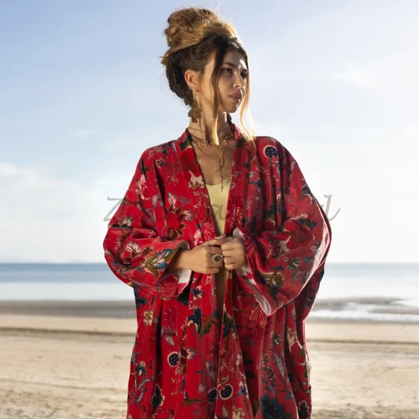 MAI Velvet Kimono: A Timeless Expression of Style – Handcrafted Luxury for the Free-Spirited Soul – The Boho Velvet Dream – Inclusive Sizing