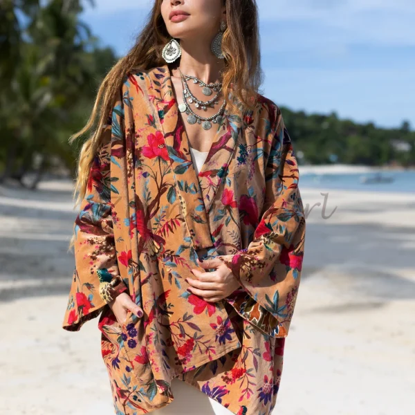 Mei - Velvet Whispers - Short Velvet Kimono - Luxurious Handmade Gift for Boho Lovers - Image 2