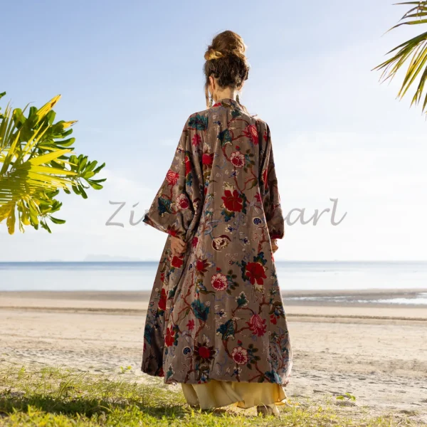 Mai Velvet Kimono: A Classic Elegant Piece for the Free-Spirited Soul – Handmade with Care for Every Body in Mind Perfect Year - Round Style - Image 2