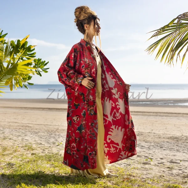 MAI Velvet Kimono: A Timeless Expression of Style – Handcrafted Luxury for the Free-Spirited Soul – The Boho Velvet Dream – Inclusive Sizing - Image 3