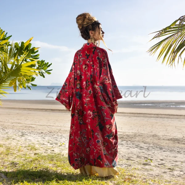 MAI Velvet Kimono: A Timeless Expression of Style – Handcrafted Luxury for the Free-Spirited Soul – The Boho Velvet Dream – Inclusive Sizing - Image 2