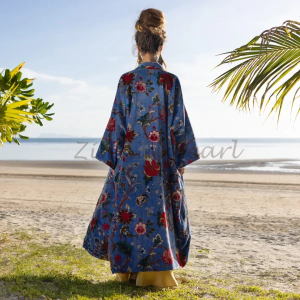 Mai Velvet Kimono: A Classic Elegant Piece for the Free-Spirited Soul – Handmade with Care for Every Body in Mind Perfect Year - Round Style - Image 3