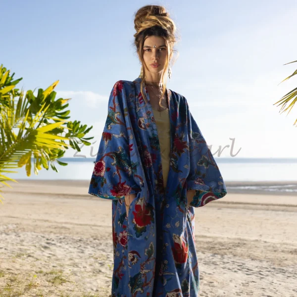 Mai Velvet Kimono: A Classic Elegant Piece for the Free-Spirited Soul – Handmade with Care for Every Body in Mind Perfect Year - Round Style - Image 2