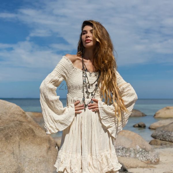 Celestial Romance: Lucia Off-Shoulder Boho Wedding Dress - An Exquisite Journey of Romance and Self-Expression - Inclusive Design for All - Image 5