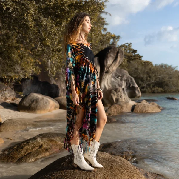 Enchanted Earth - Arlo: Vintage Inspired Tiedye Poncho for Your True Expression - Inclusive Sizing for Every Free Spirit - Handmade with Luv