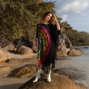 Express Your Boho Spirit with our ARLO Festival Poncho Tunic Dress - Own Your Unique Vibe - Embrace Your Authenticity - Inclusive Sizing!