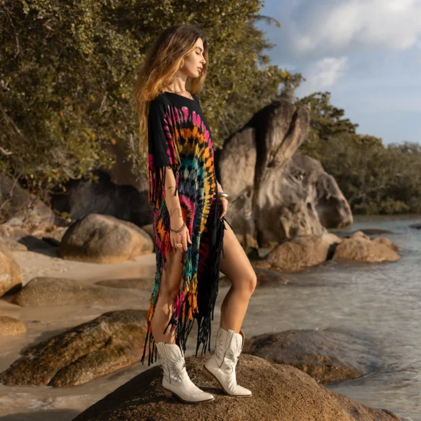 Express Your Boho Spirit with our ARLO Festival Poncho Tunic Dress - Own Your Unique Vibe - Embrace Your Authenticity - Inclusive Sizing!