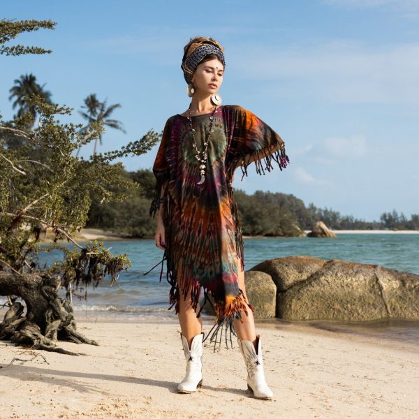 Indulge Your Inner Free-Spirit with Zinnia Pearl's Handmade Tie Dye Dress- Arlo A Bold and Beautiful Way to Express Your Authentic Self