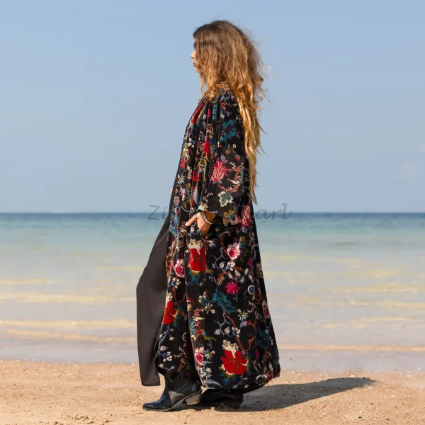 MAI Velvet Kimono: A Timeless Expression of Style – Handcrafted Luxury for the Free-Spirited Soul – The Boho Velvet Dream – Inclusive Sizing - Image 3