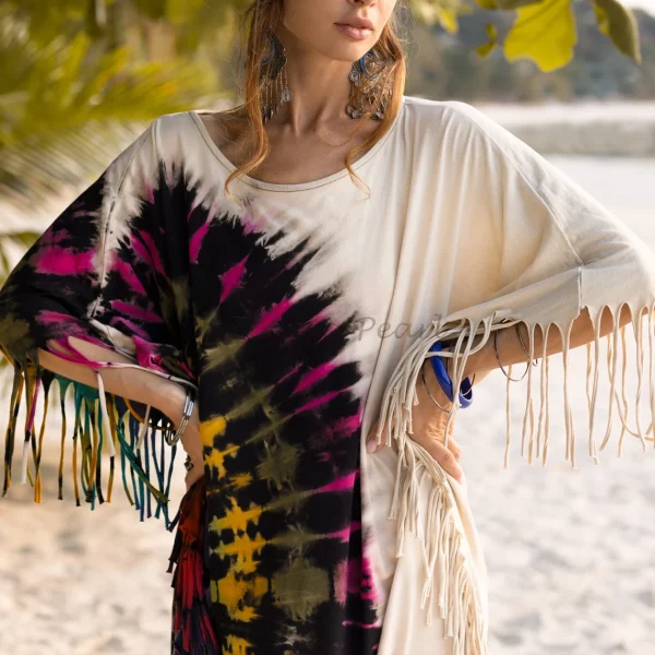 Celebrate Authenticity with the Enchanted Earth Arlo Poncho: A True Art Piece, Lovingly Hand-Tiedye to Amplify Your True Expression - Image 3