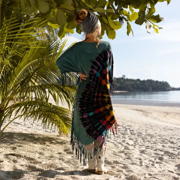 Enchanted Earth - Arlo: Vintage Inspired Tiedye Poncho for Your True Expression - Inclusive Sizing for Every Free Spirit - Handmade with Luv - Image 2