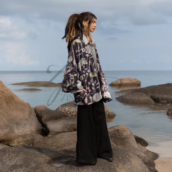 Mei - Velvet Whispers - Handmade Kimono Jacket for Boho Lovers - Inclusive Sizes - Exquisitely Crafted for your Unique Style.