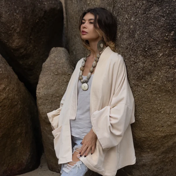 Mei - Velvet Whispers - Handmade Kimono Jacket for Boho Lovers - Inclusive Sizes - Exquisitely Crafted for your Unique Style. - Image 3