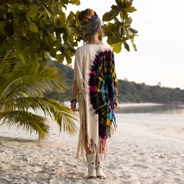 Celebrate Authenticity with the Enchanted Earth Arlo Poncho: A True Art Piece, Lovingly Hand-Tiedye to Amplify Your True Expression - Image 2