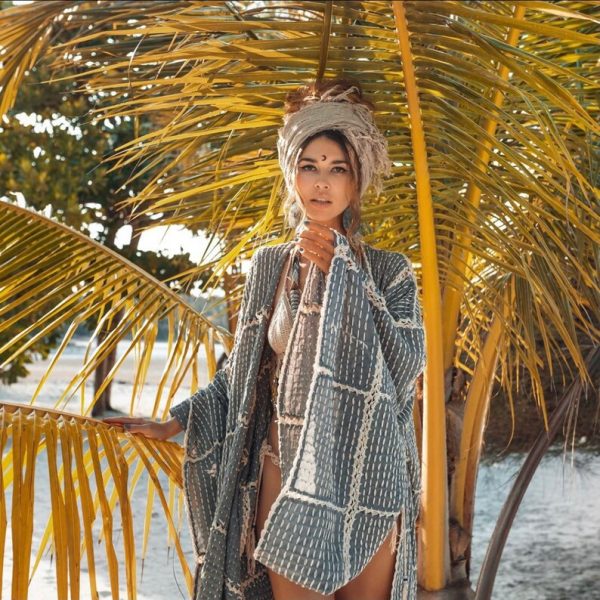 Isa Handmade Crochet Stitch Embroidered Long Sleeves Kimono Duster Festival Beach Resort Holiday Wear One Size One Plus Size - Image 7