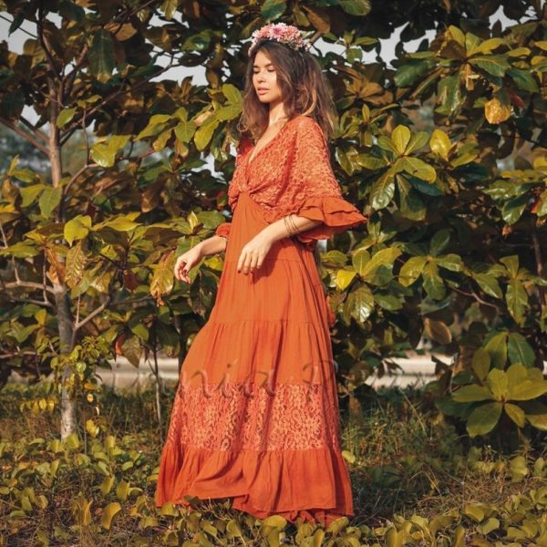 Embrace Old-World Charm with the Lunette Lace-Trimmed Dress - Your Must-Have for Engagements, Resort Retreats, and Unforgettable Vacations - Image 2