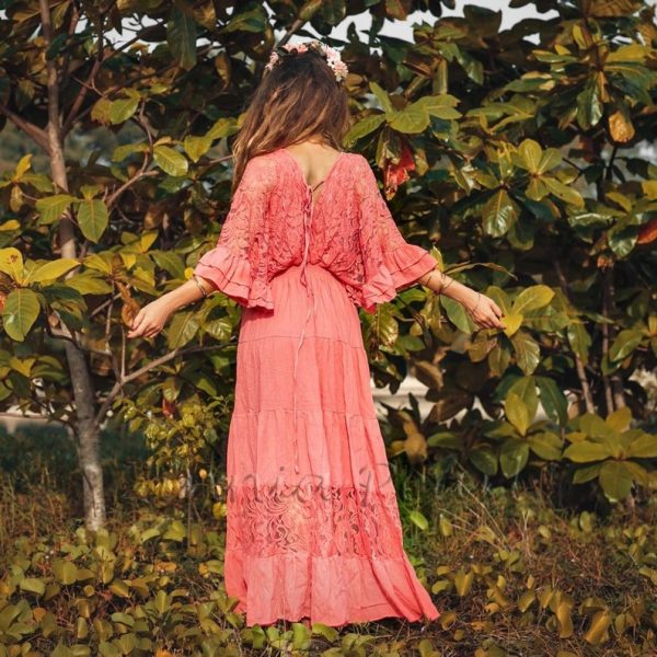 Embrace Old-World Charm with the Lunette Lace-Trimmed Dress - Your Must-Have for Engagements, Resort Retreats, and Unforgettable Vacations - Image 3