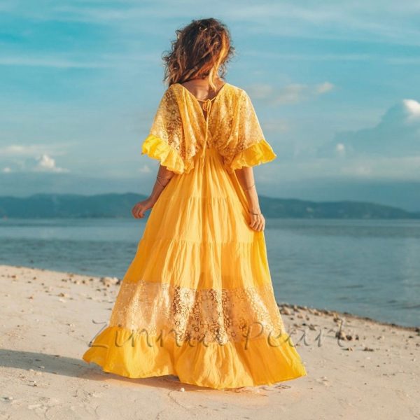 Embrace Old-World Charm with the Lunette Lace-Trimmed Dress - Your Must-Have for Engagements, Resort Retreats, and Unforgettable Vacations - Image 2