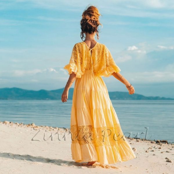 Embrace Old-World Charm with the Lunette Lace-Trimmed Dress - Your Must-Have for Engagements, Resort Retreats, and Unforgettable Vacations - Image 2