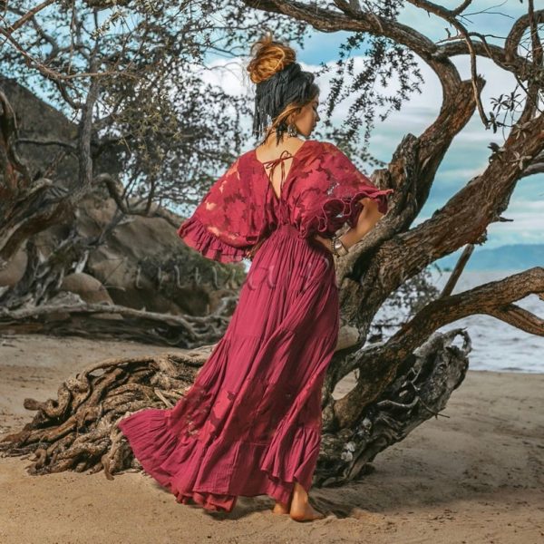 Embrace Old-World Charm with the Lunette Lace-Trimmed Dress - Your Must-Have for Engagements, Resort Retreats, and Unforgettable Vacations - Image 3