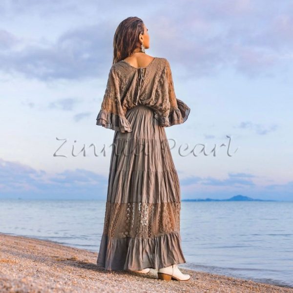 Embrace Old-World Charm with the Lunette Lace-Trimmed Dress - Your Must-Have for Engagements, Resort Retreats, and Unforgettable Vacations - Image 2