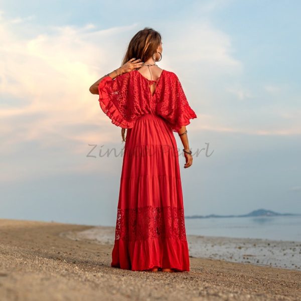 Embrace Old-World Charm with the Lunette Lace-Trimmed Dress - Your Must-Have for Engagements, Resort Retreats, and Unforgettable Vacations - Image 2