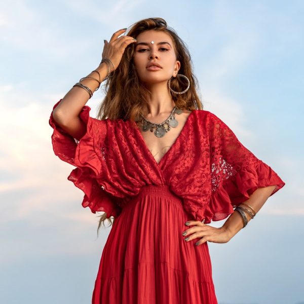 Embrace Old-World Charm with the Lunette Lace-Trimmed Dress - Your Must-Have for Engagements, Resort Retreats, and Unforgettable Vacations - Image 5