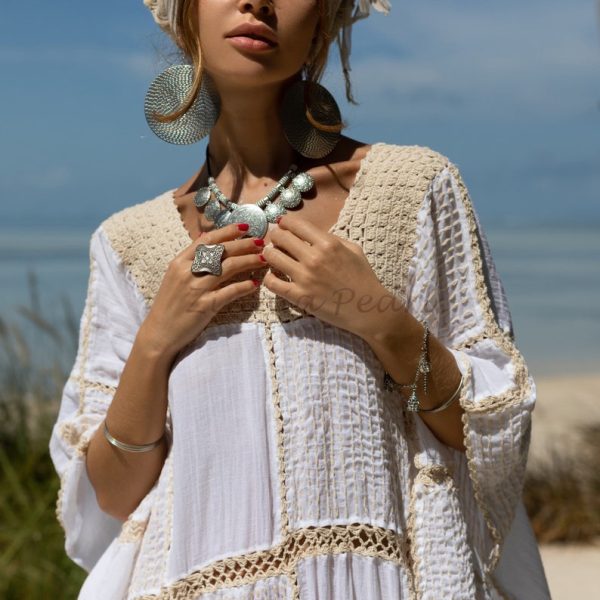 Get Ready to Slay in the Zora Crochet Boho Dress - Perfect for Your Next Beach Vacation or Resort Getaway. Flaunt Your Gorgeous Self! - Image 4