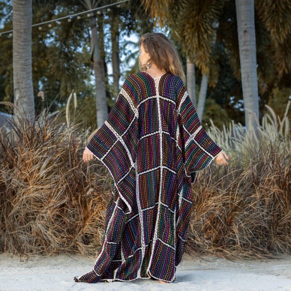 Be the Boho Icon with Our Isa Maxi Kimono: Handmade, Stitched and Embroidered for a Beach -Ready Look - Perfect for summer and Resort Wear - Image 3